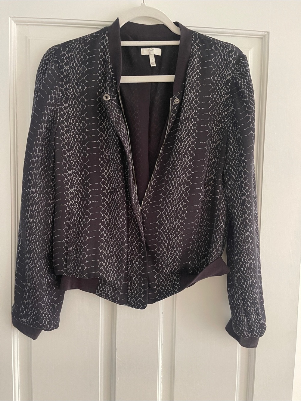 Joie silk Pattern Bomber Jacket - Black XS